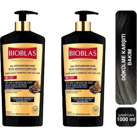 Bioblas Saç Dökülmesine Karşı Siyah Sarımsak Şampuanı 2 x 1 L