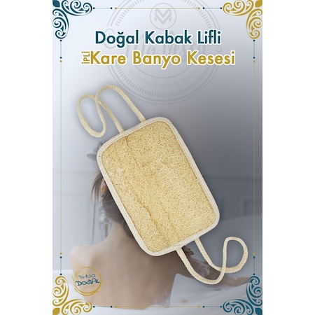 Doğal Kabak Lifli Ipli Çift Yönlü Banyo & Duş Kare Lifi Kesesi