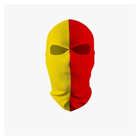 Noicasuale Sarı Kırmızı Örme Kumaş Taraftar Maskesi