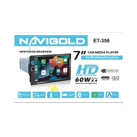 Navigold Et-356 Double Teyp Carplay Bt/usb/sd/fm/aux