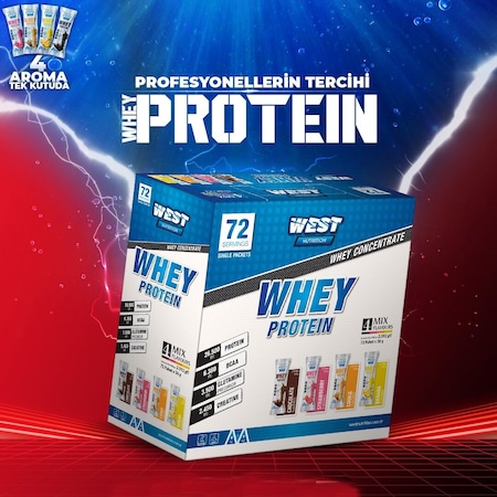 West Nutrition Whey Protein Tozu 72 Servis Şase + Hediye
