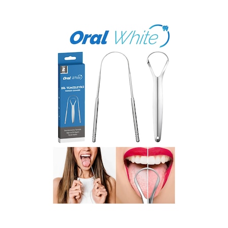 Oral White Paslanmaz Çelik Dil Temizleyici Ve Dil Sıyırıcı 2parça