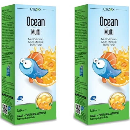 Ocean Multi Şurup Ballı Portakal Aromalı Balık Yağı 2 x 150 ML