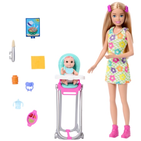 Barbie HTK35 Bebek Bakıcısı Skipper ve Aksesuarları Oyun Setleri