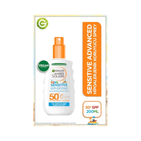 Garnier Ambre Solaire Çocuk Sensitive Advanced Güneş Koruyucu Sprey SPF 50+ 200 ML