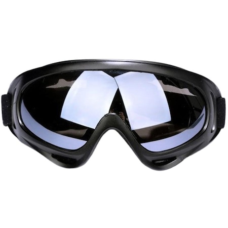 Uv400 Koruyucu Lens Rüzgar Geçirmez Toz Geçirmez Kayak Gözlüğü Siyah - Gri