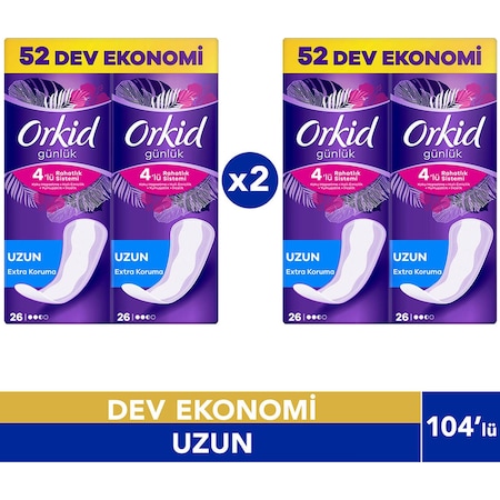 Orkid Günlük Ped Uzun Extra Koruma Dev Ekonomi 2 x 52'li