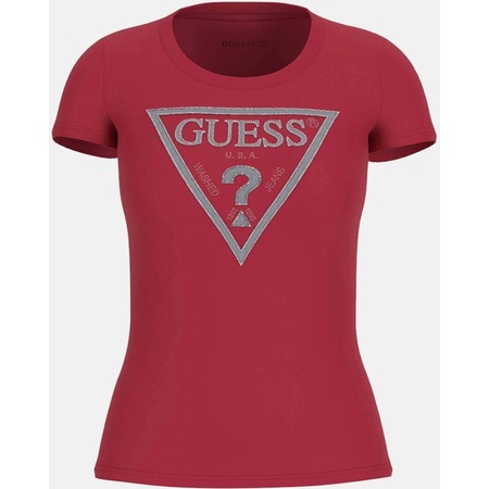 Guess Kadın Kırmızı Logolu T-shirt KIrmızı