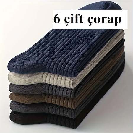 6'Lı Lambswool Yün Erkek Çorap Kışlık Kalın (Solmaz )-40-44-Karışık