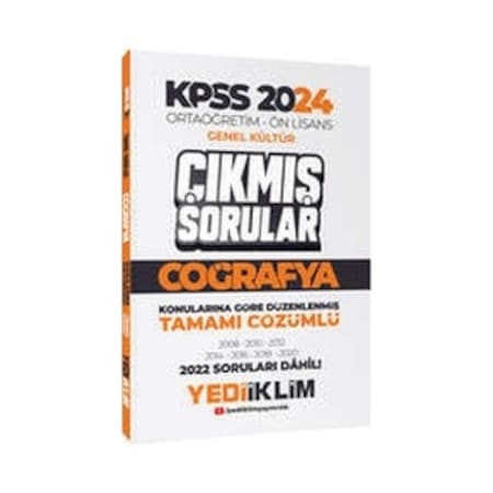 Yediiklim Yayınları Kpss 2024 Ortaöğretim-önlisans Coğrafya Konularına Göre Çıkmış Sorular