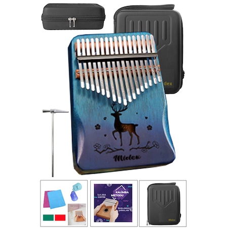 Midex Klx-511cs Gigbagli Hakiki Ağaç Geyik Desekli Kalimba 17 Tuş