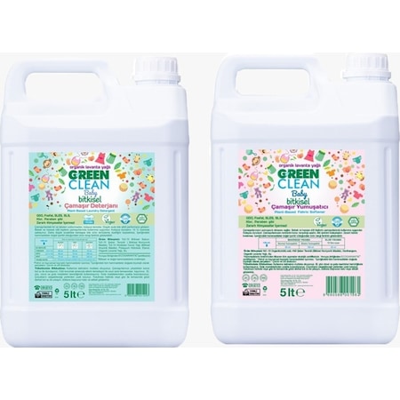 U Green Clean Baby Çamaşır Deterjanı Ve Çamaşır Yumuşatıcı 2' Li Set 5 L