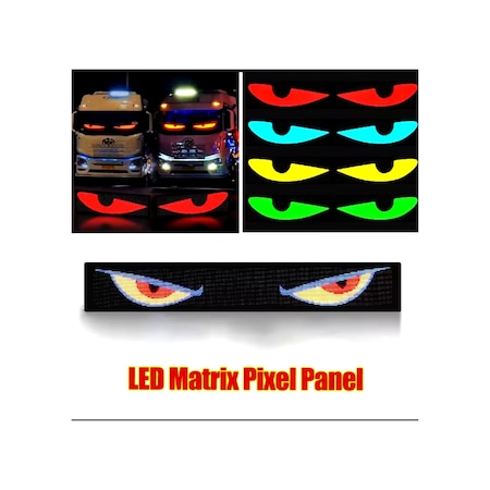 Pixel Led Panel Digital Ekran Animasyon Yazı Ekleme Telefondan Kontrol Göz Amimasyon 37cm Uzunlukta 16 64 Çok Renkli