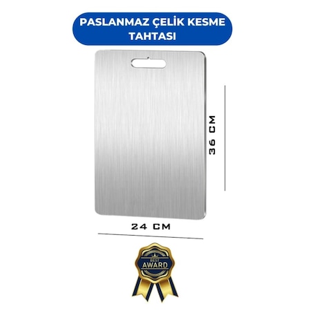 Erya Home Paslanmaz Çelik Antibakteriyel Kesme Tahtası Yüksek Kalite 24 x 36