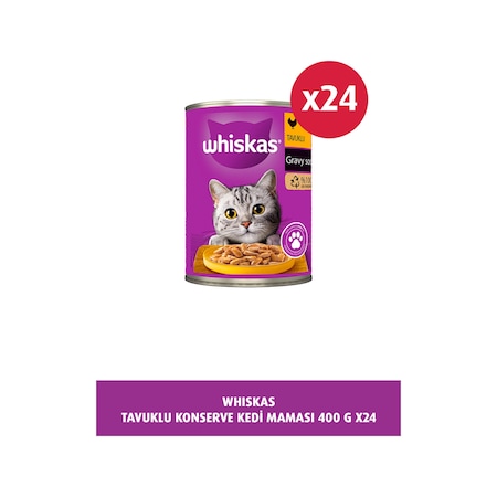 Whiskas Tavuklu Konserve Yetişkin Kedi Maması 24 x 400 G