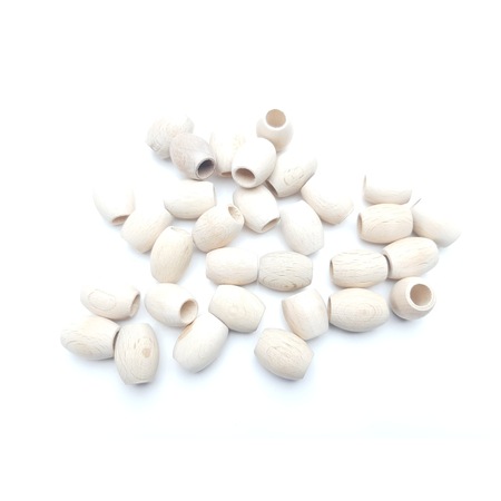 Natural Ahşap Boncuk Cilasız Oval 12 Mm 120 Gr