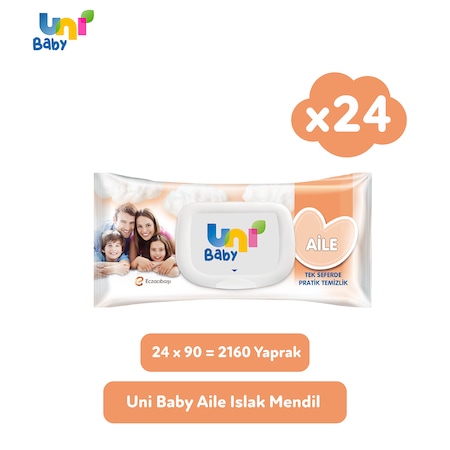 Uni Baby Aile Islak Mendil 24'lü 2160 Yaprak