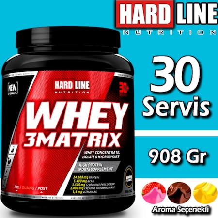 Hardline Protein Tozu Whey 3 Matrix 908 Gr 30 Servis 4 Aromalı-(458474674))