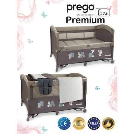 Prego Premium Line Alt Açma Üniteli Anne Yanı Oyun Parkı + Yatak