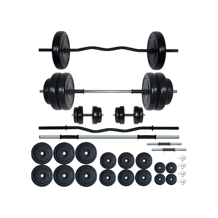 Fitset Spor 108 KG Z Barlı Halter Dambıl ve Fitness Ağırlık Se...