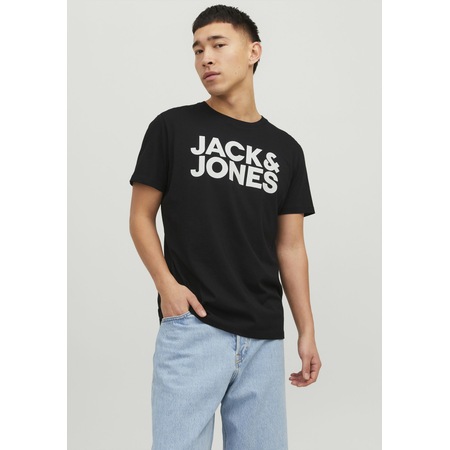 Jack & Jones Bisiklet Yaka Logo Baskılı Tişört Corplogo 12151955 4 Siyah