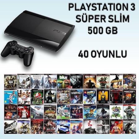 Sony Playstation 3 Super Slim 500 Gb + 40 Güncel Oyun Yüklü