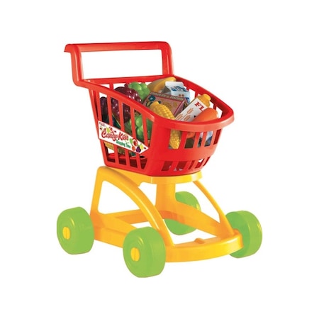 Fen Toys Candy & Ken Market Arabasi Dolu Kırmızı-Sarı Renk 1369