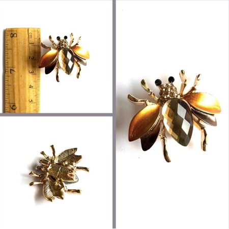 Omeniv Vintage Stil Böcek Kelebek Broş İğne Sedefli Kaplama