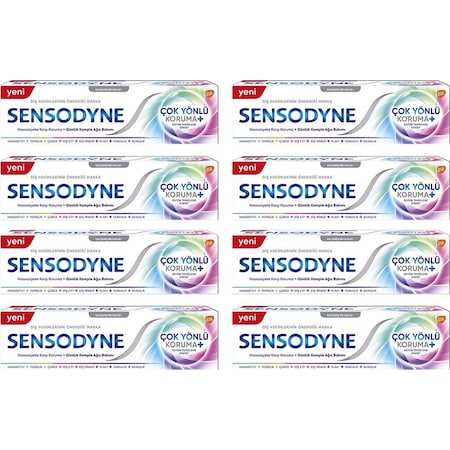 Sensodyne Çok Yönlü Koruma Gelişmiş Beyazlık Diş Macunu 8 x 50 ML