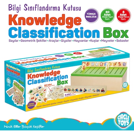 Circle Toys Ahşap Bilgi Sınıflandırma Kutusu Eğitici Mazgallı