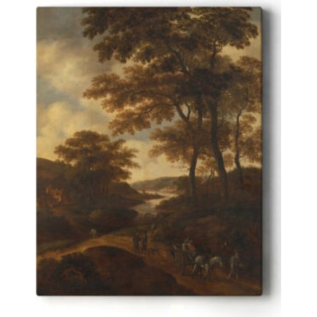 Dutch Landscape With River And Figures Pieter Van Asch 50 70 Kanvas Tablo