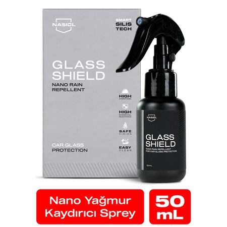 Nasiol GlasShield Araç Nano Yağmur Kaydırıcı ve Su İtici Sprey 50 ML