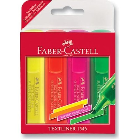 Faber-Castell Şeffaf Gövde Fosforlu Kalem 1546 4'lü