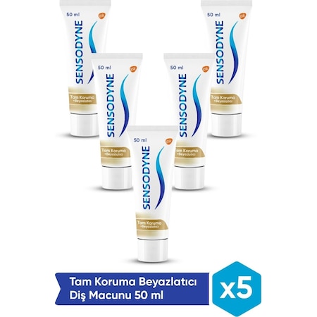 Sensodyne Tam Koruma+ Beyazlatıcı Diş Macunu 5 x 50 ML