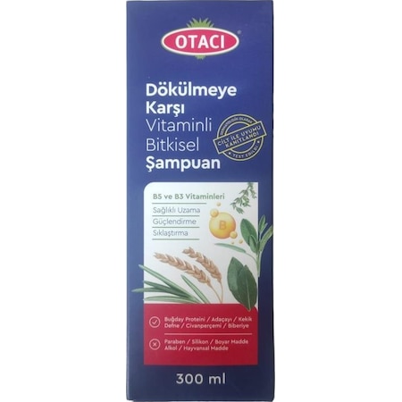 Otacı Dökülmeye Karşı Vitaminli Bitkisel Şampuan 300 ML