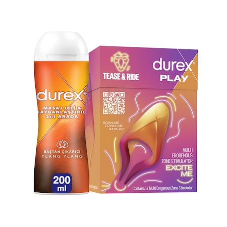 Durex Ylang Ylang 2'si 1 Arada Kayganlaştırıcı Masaj Jeli 200 ML + 2'si 1 Arada Vibratör Ve Uyarıcı Başlık