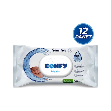 Confy Premium Sensitive Islak Mendil 90 X 12 1080 Yaprak