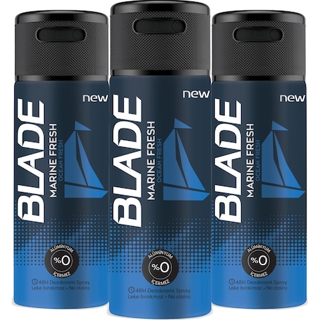 Blade Marine Fresh 48H Erkek Sprey Deodorant 3 x 150 ML