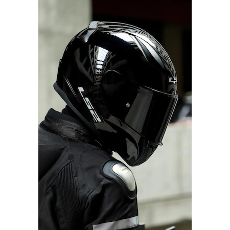 Ls2 Rapid Siyah Vizörlü Kapalı Motosiklet Kaskı Parlak Siyah