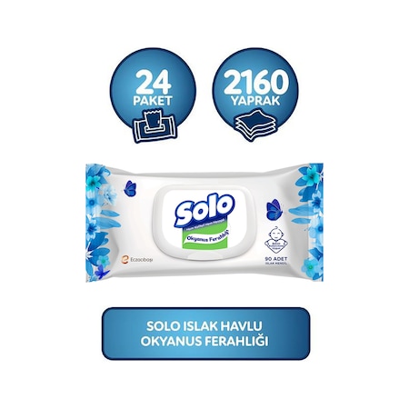 Solo Okyanus Ferahlığı Islak Havlu Mendil 24 X 90'Lı