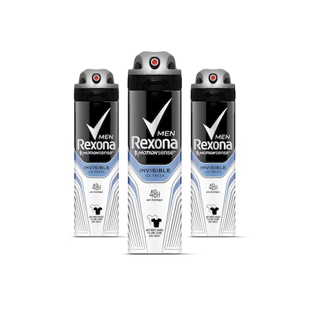 Rexona Men Invisible Ice Fresh Erkek Sprey Deodorant 150 ML x 3