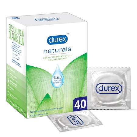 Durex Naturals Prezervatif 40'lı