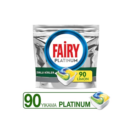 Fairy Platinum Bulaşık Makinesi Deterjanı Kapsülü/Tableti 90 Yıkama Limon Kokulu