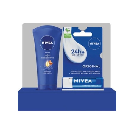 Nivea Yoğun Nemlendirici El Kremi 75 ML + 24H Nemlendirici Dudak Bakım Kremi