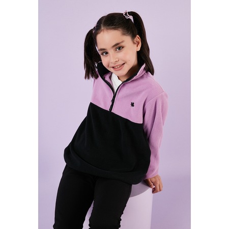 Lela Unisex Çocuk Polar 5905004 Lila - Siyah