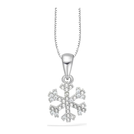 Swarovski Taşlı Özel Tasarım Kar Tanesi Snowflake Kadın Gümüş Kolye