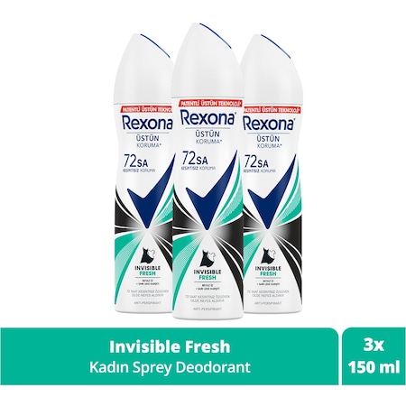 Rexona Invisible Fresh Kadın Sprey Deodorant 3 x 150 ML