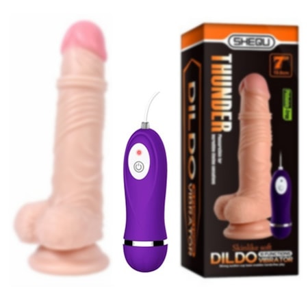 Truva Shop Shequ Thunder 19 Cm Gerçekçi Titreşimli Dildo Vibratör Penis