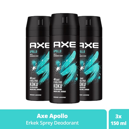 Axe Apollo Erkek Deodorant & Bodyspray 3 x 150 ML