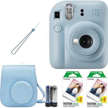 Fujifilm Instax Mini 12 Fotoğraf Makinesi + Askı + Pil + Çanta + 40'lı Film